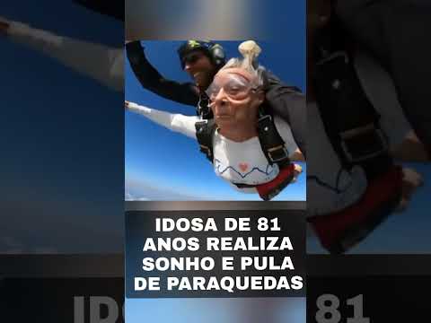 Idosa de 81 anos salta de paraquedas pela a primeira vez em Fernando de Noronha." É fascinante"