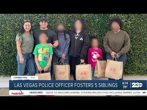 Las Vegas Police Officer fosters five siblings