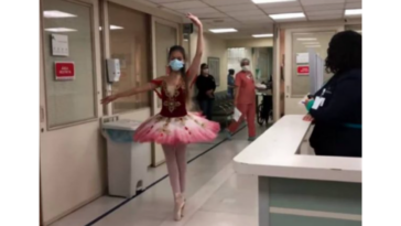 Depois de cura de câncer, bailarina volta a hospital para agradecer com a dança