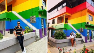 Mãe pinta casa com cores da bandeira LGBT para apoiar filho gay