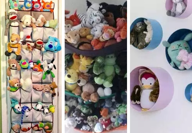 dica de como organizar brinquedos pelúcia