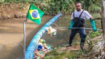 ecobarreira para limpar rio