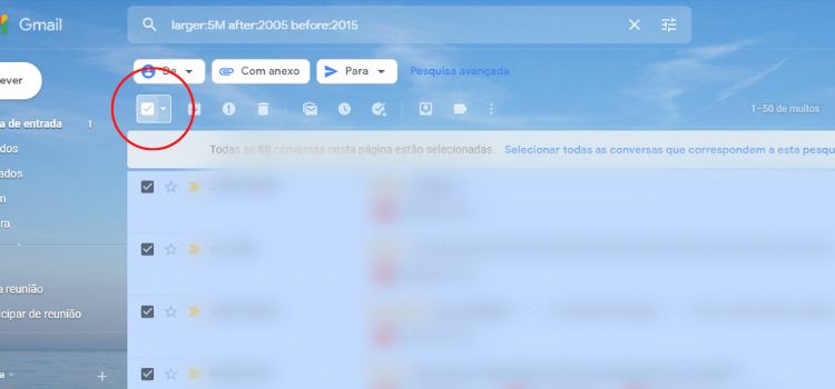 selecionar e-mail